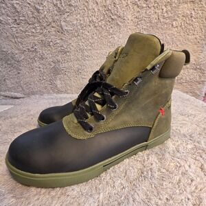 XTRATUF Leather Ankle Deck Boot Olive Green Waterproof Fishing Mens 9 EU 43 NEW